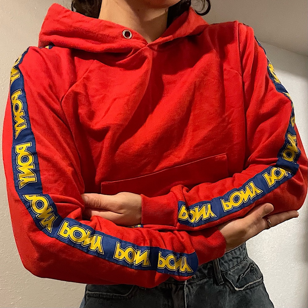 PONY x FOREVER 21 Red Cropped Hoodie